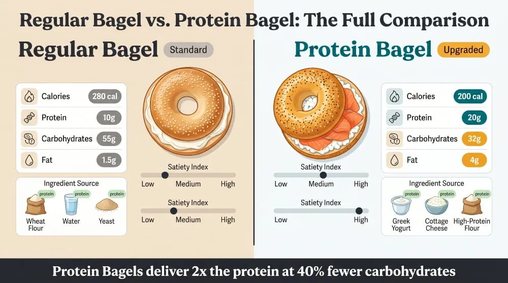 Regular Bagel vs. a Protein Bagel